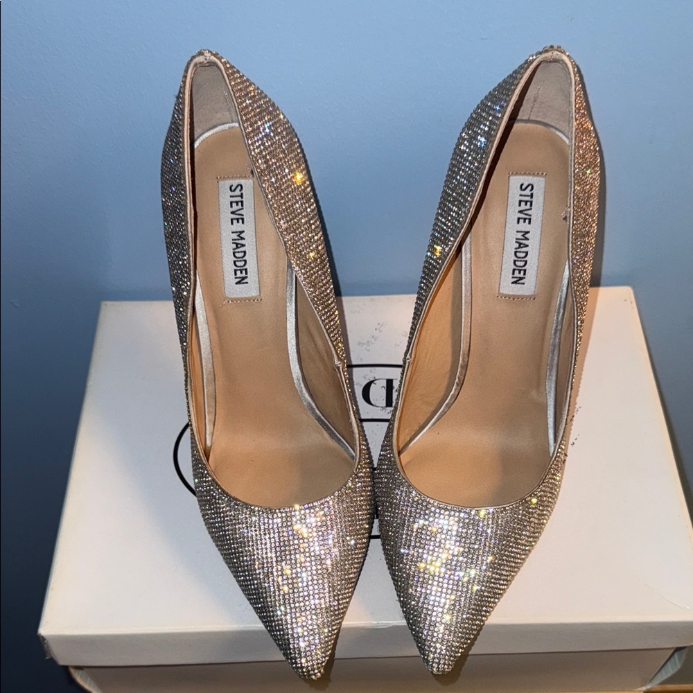 Steve Madden Sparkling Silver Women's Heels